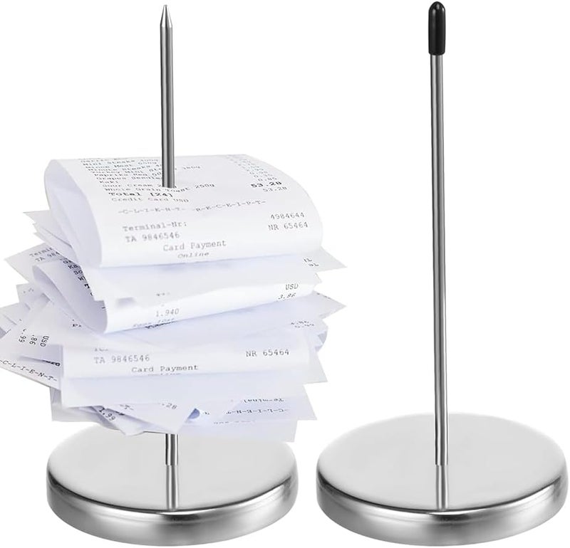 Arbootjin Receipt Holder 2pcs Ticket Holder Ticket Stabber for Restaurant Receipt Holder Spike Bill Fork Check Spindle for Restaurant Bars Hotel Office - Image 1